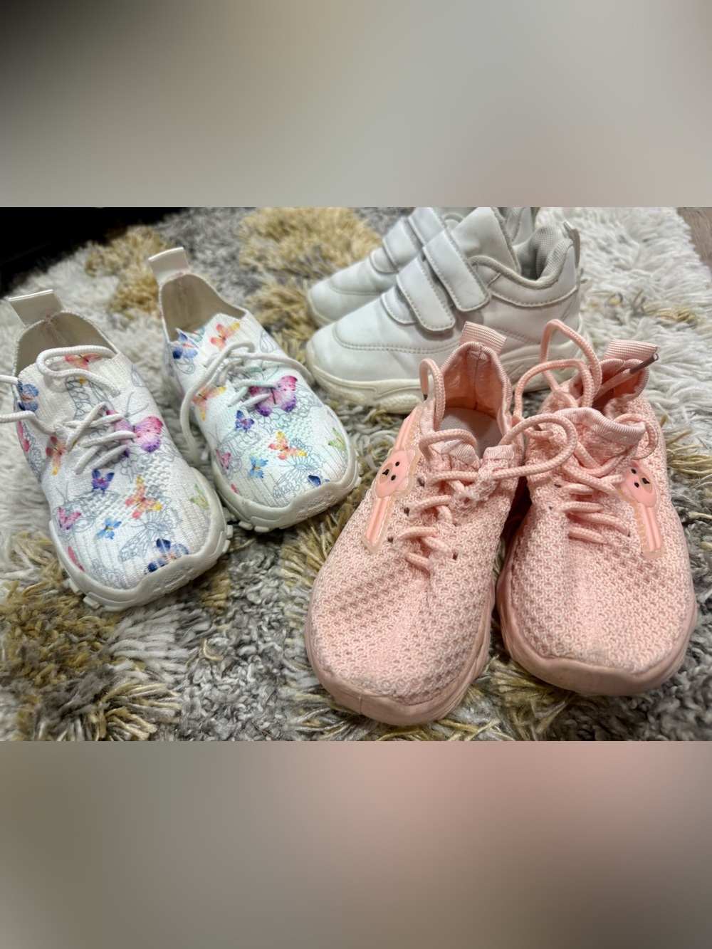 Lot of 3 pairs Little Kid 9 Shoes/ Toddler Girl Shoes /  Active Sneakers / 3t - Picture 3 of 6
